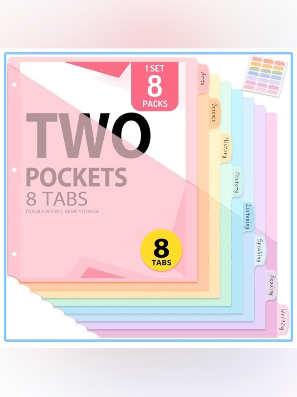 Lot of 3 - 8 Count Dividers with Two Pockets